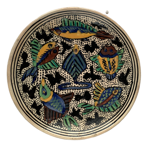 Vintage Ceramic Handpainted Fish Wall Plate, 1970s