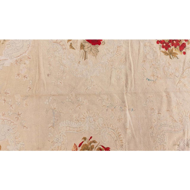 French 1880s Antique French Botanic Needlepoint Rug For Sale - Image 3 of 8