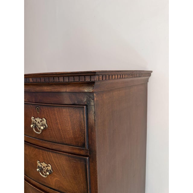 Wood Antique Victorian Mahogany Bowfront Chest, 1860 For Sale - Image 7 of 11