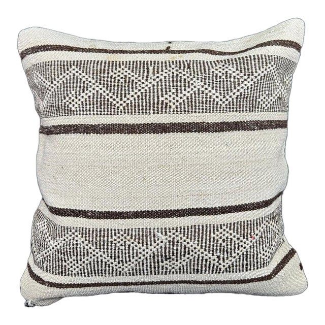 Turkish Hemp Pillow Cushion Natural Beige Brown Pillow Cushion Cover 20x20 For Sale