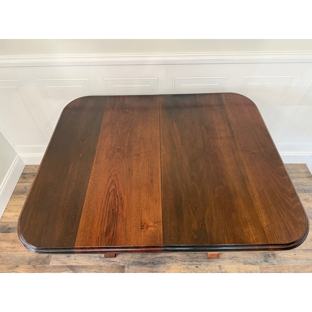 1930s French Art Deco Solid Walnut Dining Table, Circa 1930's For Sale - Image 5 of 17