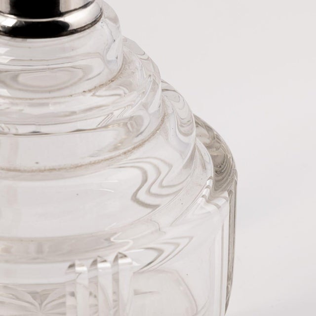 Vintage 20th Century Art Deco French Silver-Mounted Cut Glass Decanter For Sale - Image 9 of 15