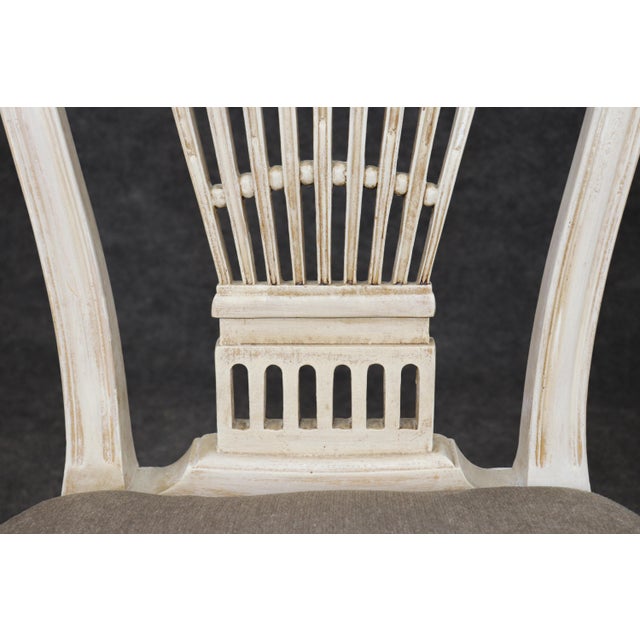 Set of 10 Maison Jansen Balloon Back Paint Decorated Distressed Dining Chairs For Sale - Image 10 of 18