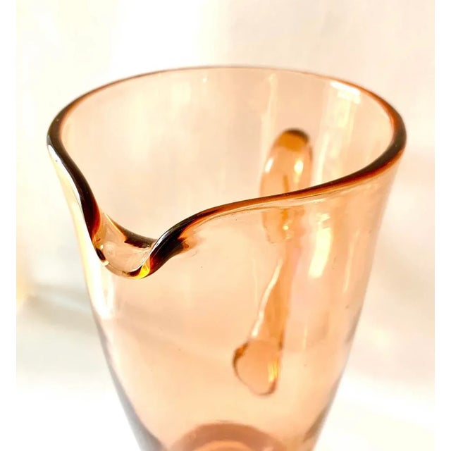 1960s Vintage Pink Glass Cocktail Pitcher For Sale - Image 5 of 9