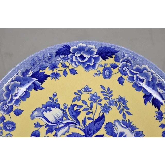 Mid 20th Century Mid 20th Century Spode 13" Garden Collection Flowers Poppy Blue Yellow Platter Dinner Plate, Each For Sale - Image 5 of 9