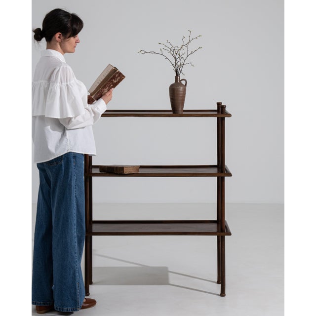 Wood Mid-Century French Wooden Etagere Shelving Unit, Circa 1960 MCM Etagere France For Sale - Image 7 of 12