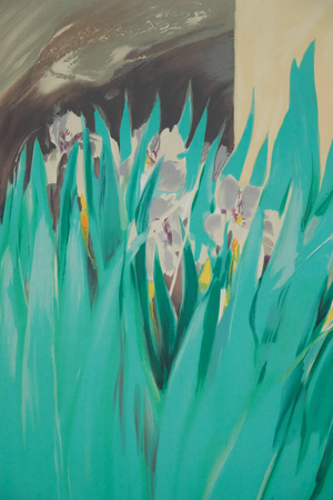 Claude Hemeret, Iris blancs, Lithograph