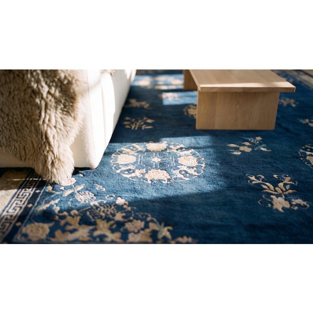 Textile Antique Chinese Peking Rug 9' 0" x 11' 10" For Sale - Image 7 of 8