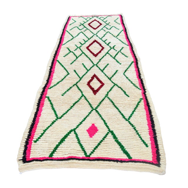 Mid 20th Century Vintage Moroccan Runner- 9'5'' X 3'2'' For Sale - Image 4 of 10