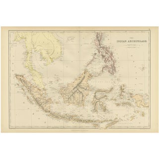 Antique Map of the Indian Archipelago, 1882 For Sale