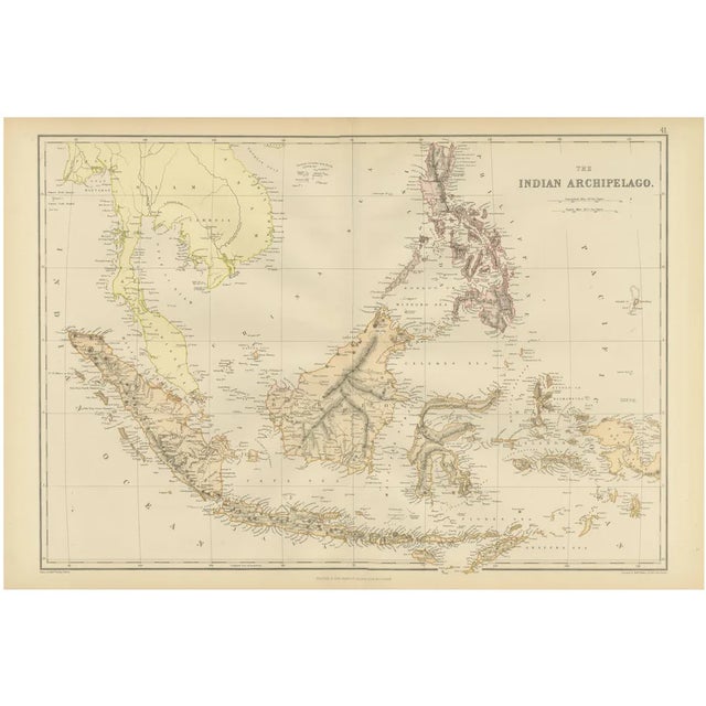 Antique Map of the Indian Archipelago, 1882 For Sale