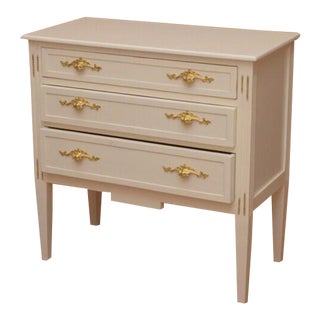 Italian Ivory Hand Painted Chest of Drawers For Sale