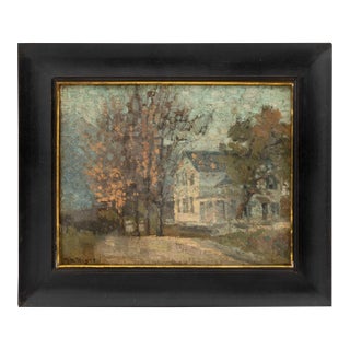 Mary Meyer Autumn Landscape Oil on Canvas Panel For Sale