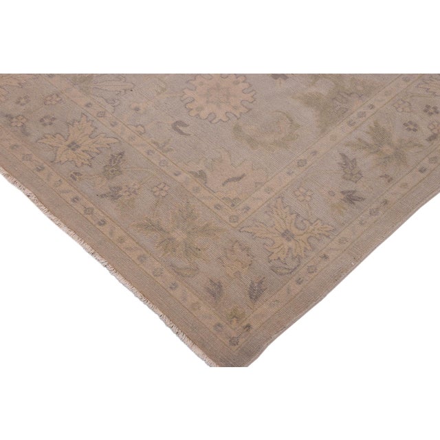 1990s 1990s Boho Chic Gray/Lt. Blue Wool Rug -8'11 X 12'2 For Sale - Image 5 of 10