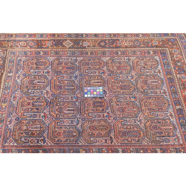 Antique Khamseh Rug 4'10'' x 5'11'' For Sale - Image 4 of 12