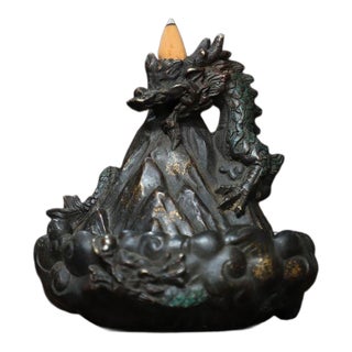 Gilt Bronze Dragon Backflow Incense Burner, 1.05kg For Sale