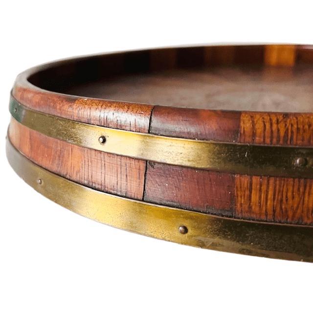 Wood Antique Edwardian Wooden Tray with Sunray Motif and Brass Band, 1900s For Sale - Image 7 of 8