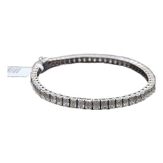 9.28 Ct Emerald Cut Diamond Tennis Bracelet For Sale