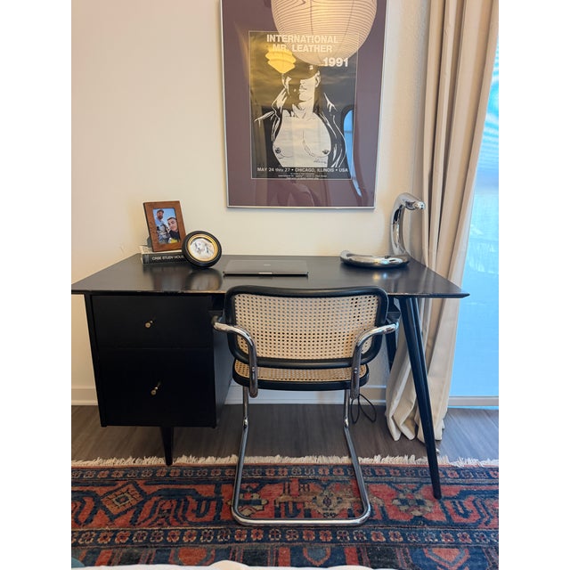 Paul McCobb 1950’s Paul McCobb Planner Group Desk for Winchendon - Solid Maple in Black Satin For Sale - Image 4 of 6