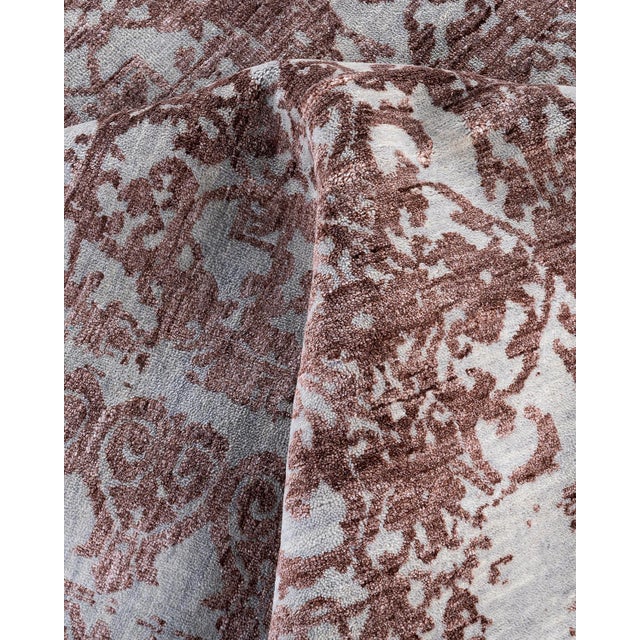 Textile Ikat, One-of-a-Kind Hand-Knotted Area Rug - Gray, 8' 1" x 10' 0" For Sale - Image 7 of 8