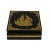 Asian Black Golden Thai Lady Graphic Square Storage Accent Box For Sale - Image 3 of 9