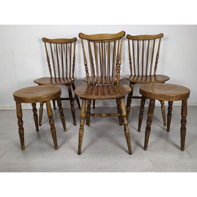 Vintage Baumann Tacoma Chairs and Stools, 1970s, Set of 6 For Sale - Image 16 of 16