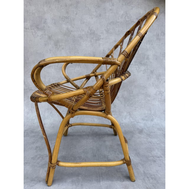 Vintage Rattan Armchairs, France, 1960s, Set of 10 For Sale - Image 9 of 13