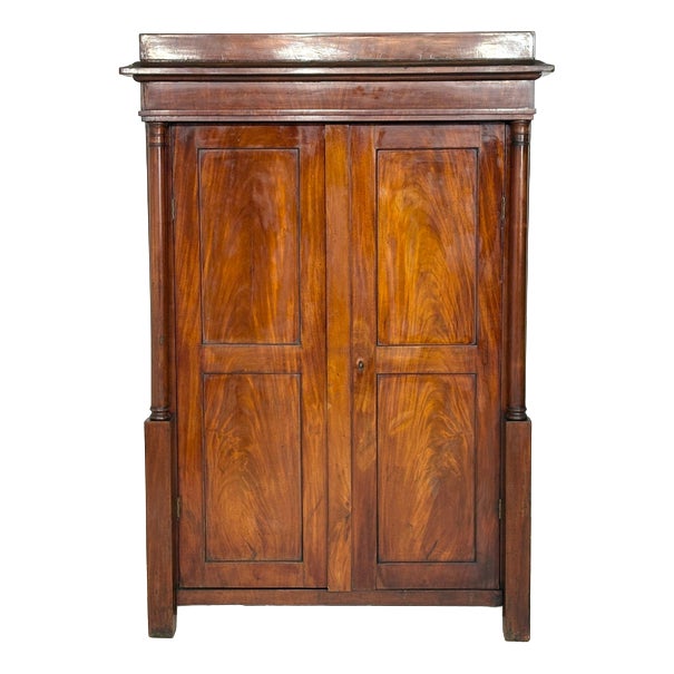 Biedermeier Mahogany and Pine Wardrobe, 1880 For Sale