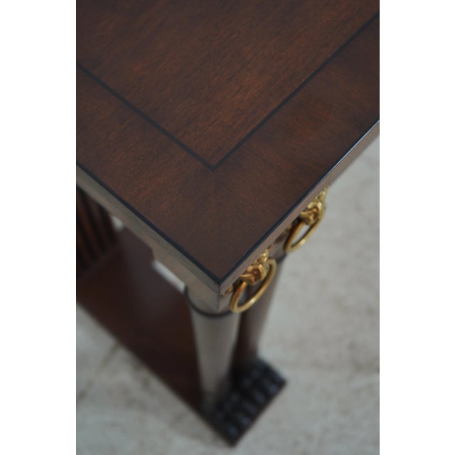 Baker Neoclassical Mahogany Console Table W. Paw Feet For Sale - Image 10 of 12