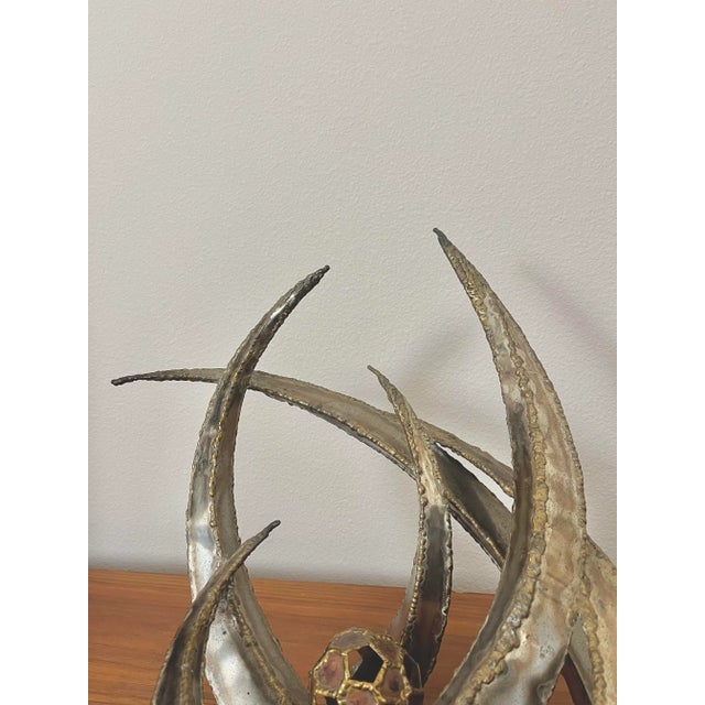 Brutalist Mid Century Mixed Metal Orb Sculpture | by Monk 1975 For Sale In Tampa - Image 6 of 11