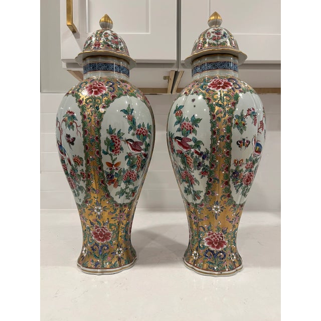 Pair, Samson French Porcelain Famille Rose Medallion Pallet Porcelain Urns For Sale - Image 12 of 12