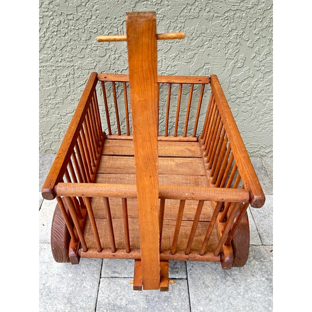 Wood Vintage Mid 1900s Decorative Wooden Goat Cart For Sale - Image 7 of 12