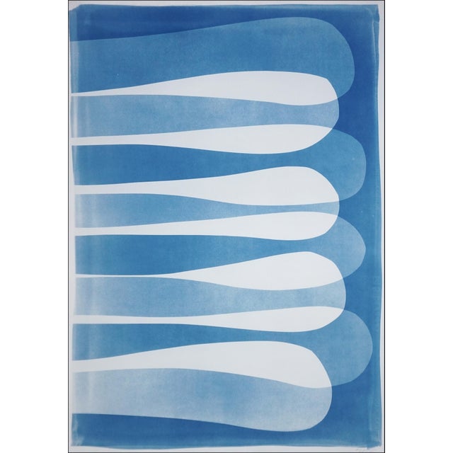 Contemporary Printmaking, Minimalist Handmade Cyanotype, Elipse Shapes Diptych on Watercolor Paper, 2026 For Sale - Image 4 of 9