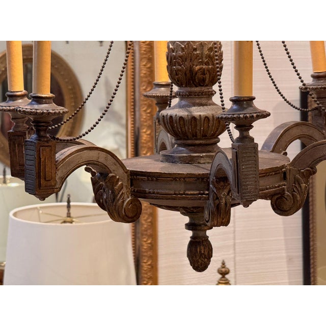 Late 20th Century Carved and Painted Chandelier For Sale - Image 5 of 15