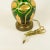 Metal Art Nouveau Green Lusterware and Gilt Table Lamp For Sale - Image 7 of 8
