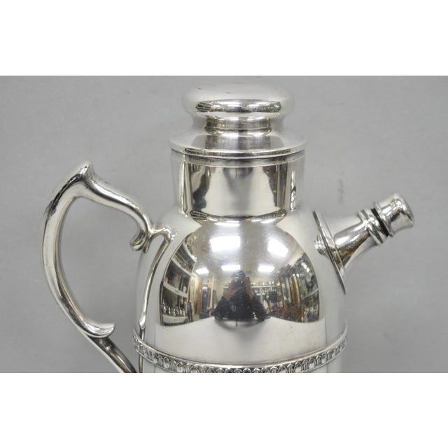 Vintage Art Deco Silver Plated Martini Cocktail Shaker Pitcher by Poole 2601 For Sale - Image 15 of 16