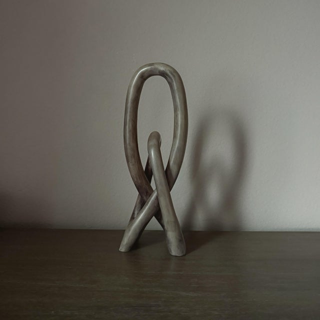 Contemporary Late 20th Century Hand Carved Soapstone Love Knot Sculpture For Sale - Image 3 of 4