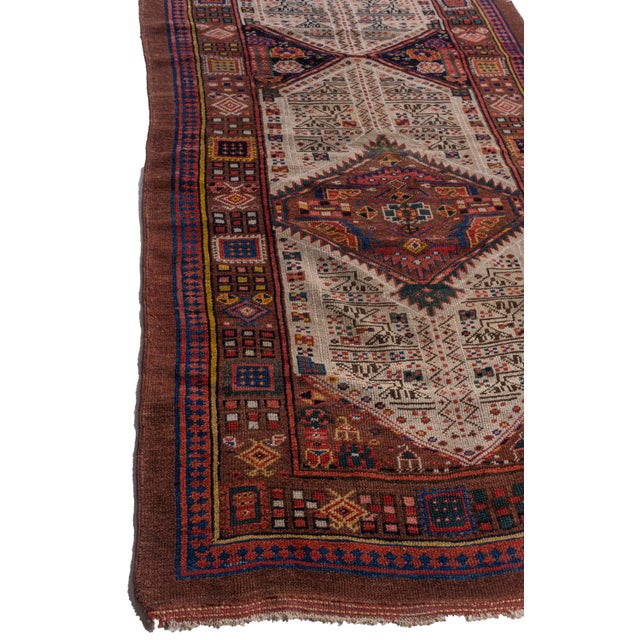 1900 - 1909 Antique Circa 1900 Oversize Brown Serab Hand Knotted Wool Runner 4'1 X 22'3 For Sale - Image 5 of 12