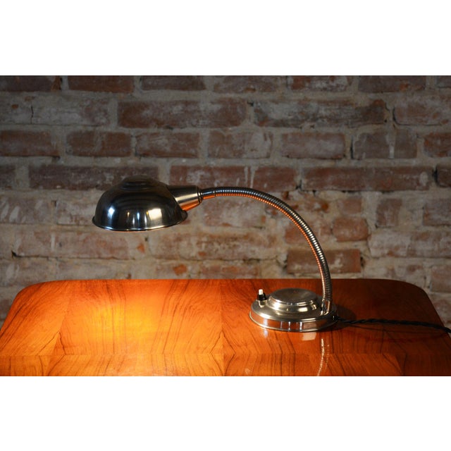 Czech Bauhaus Table Lamp in Chromed Steel and Aluminium by J. Vorel, 1930s For Sale - Image 10 of 13