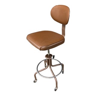 Machine Age Industrial Tanker Style Drafting Architects Stool From RoyalMetal For Sale