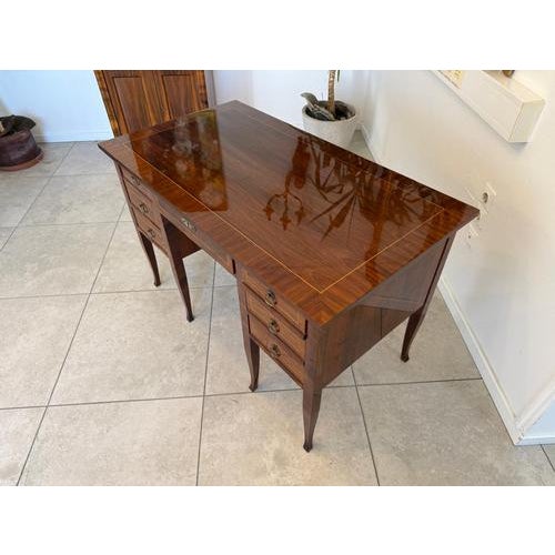 Biedermeier Secretary Desk in Walnut Veneer, 1980s For Sale - Image 6 of 14