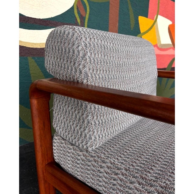 Gray Danish Teak Club Chair Pair For Sale - Image 8 of 11