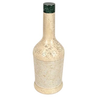 Mid-Century Italian Bottle-Shaped Sculpture in Travertine, 1970s For Sale