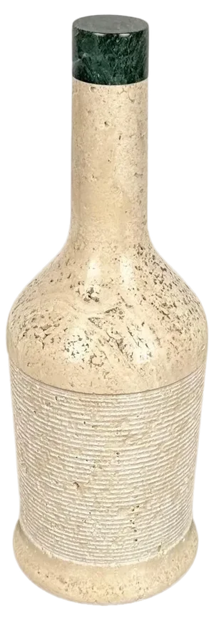 Mid-Century Italian Bottle-Shaped Sculpture in Travertine, 1970s