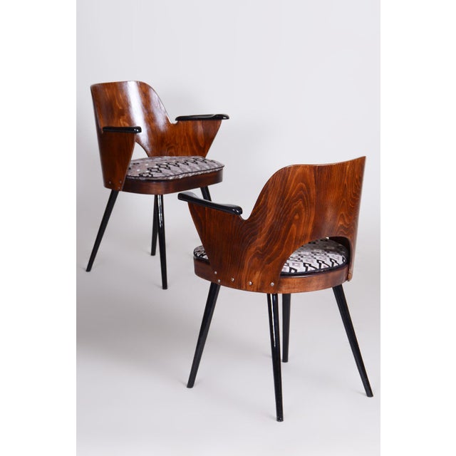 1950s Mid-Century Armchairs in Beech by Oswald Heardtl, 1950s, Set of 4 For Sale - Image 5 of 11