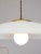 Goldenrod Mid-Century Italian Saucer Glass and Brass Pendant Lamp For Sale - Image 8 of 18