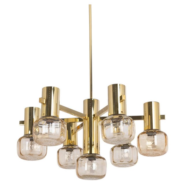Large Sciolari Brass Chandelier, Germany, 1960s For Sale - Image 12 of 12
