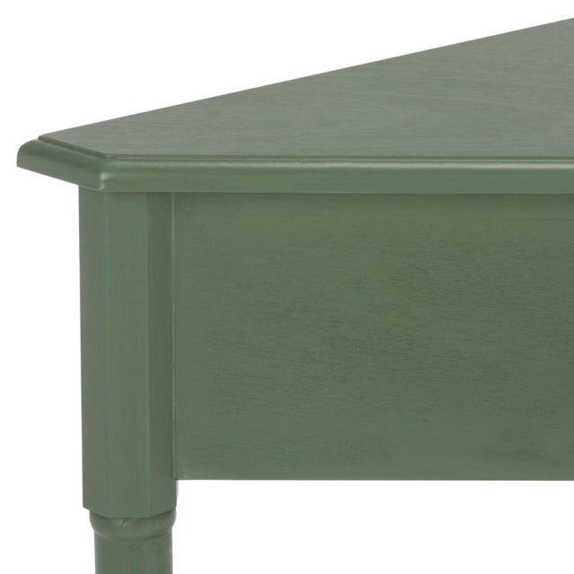 Spritely Home Gomez 1 Drawer 1 Shelf Corner Table in Dusty Green For Sale - Image 4 of 10