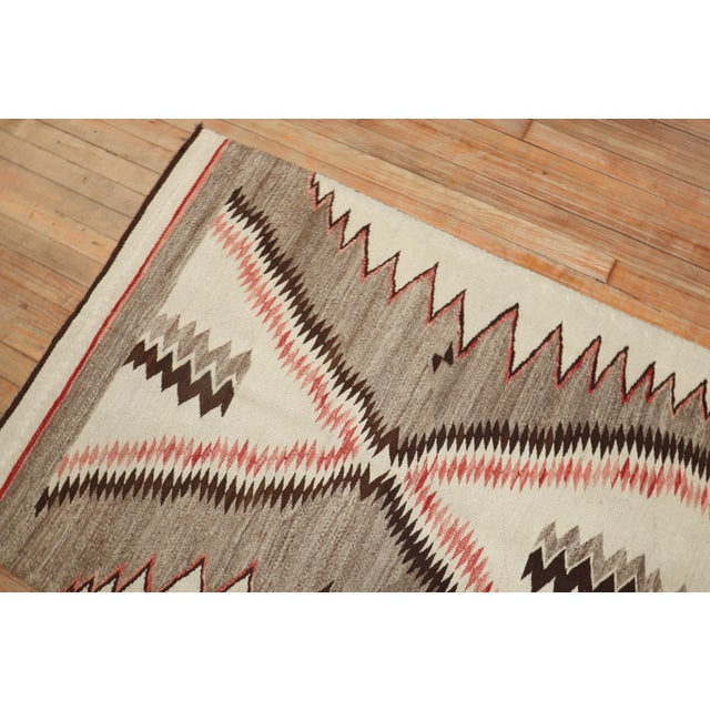 Native American Early 20th Century Shark Teeth American Navajo Rug - 3'1" x 4'9" For Sale - Image 3 of 11