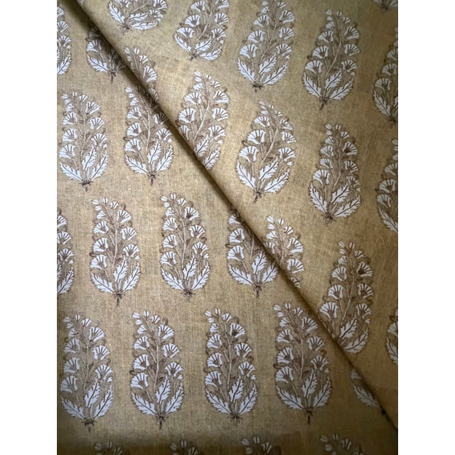 Gold Iksel Decorative Arts Safavid Boteh Gold Fabric 7 Yards Schumacher For Sale - Image 8 of 9